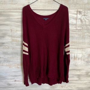 American Eagle Maroon Varsity Style Sweatshirt